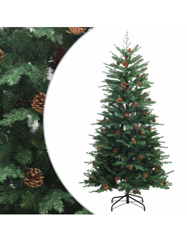 Albero di Natale Artificiale con Rami Pieghevoli 210 cm acciaio