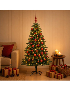 Albero di Natale Artificiale con Palline 120 cm 150 LED