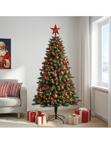 Albero di Natale Artificiale con Palline 180 cm 300 LED