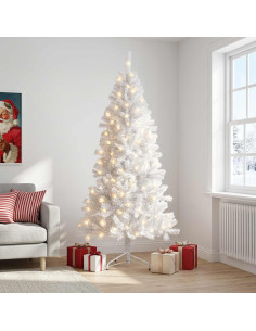 Albero di Natale Artificiale con Rami Pieghevoli 180 cm 300 LED