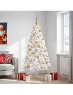 Albero di Natale artificiale con palline 180 cm 300 LED