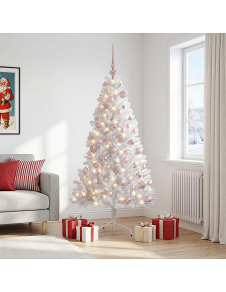 Albero di Natale artificiale con palline 180 cm 300 LED