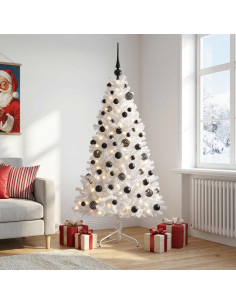 Albero di Natale artificiale con palline 180 cm 300 LED