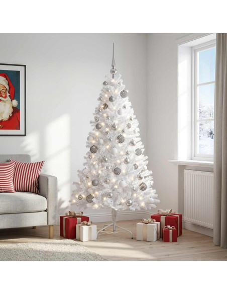 Albero di Natale artificiale con palline 180 cm 300 LED