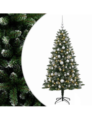 Albero di Natale Artificiale con Palline 180 cm 300 LED