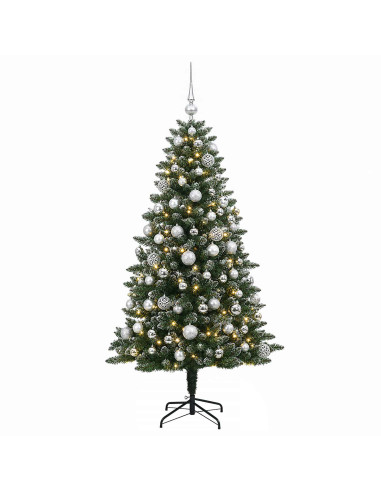 Albero di Natale Artificiale con Palline 180 cm 300 LED
