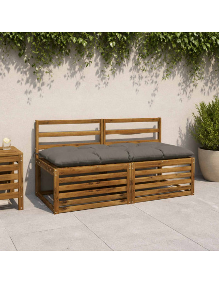 Cuscini per Panchina VIANEN 2 pz 100% Poliestere Grigio