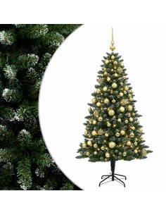 Albero di Natale Artificiale con Palline 180 cm 300 LED 2