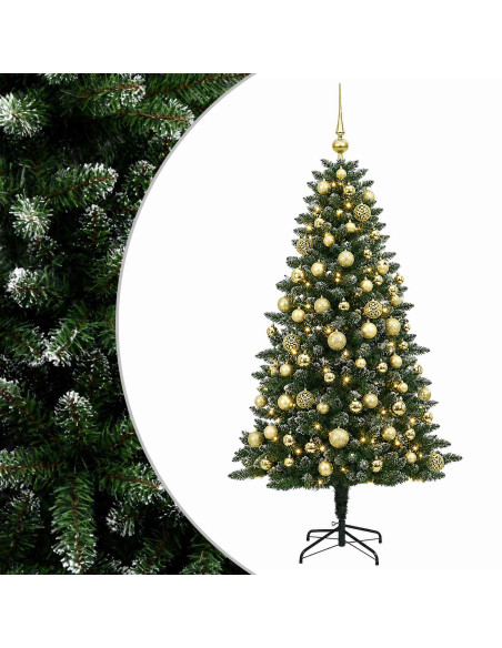 Albero di Natale Artificiale con Palline 180 cm 300 LED