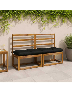 Cuscini per Panchina VIANEN 2 pz 100% Poliestere Nero