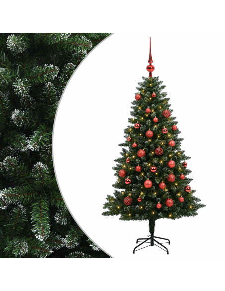 Albero di Natale Artificiale con Palline 120 cm 150 LED