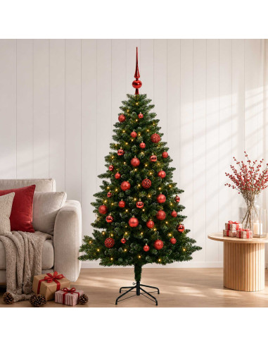 Albero di Natale Artificiale con Palline 120 cm 150 LED