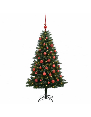 Albero di Natale Artificiale con Palline 120 cm 150 LED