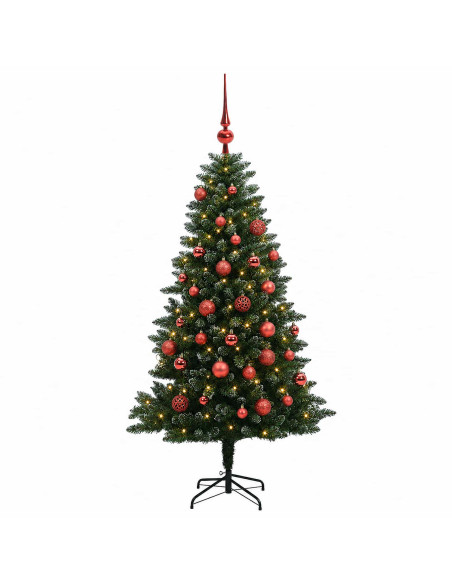 Albero di Natale Artificiale con Palline 120 cm 150 LED