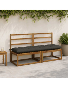 Cuscini per Panchina VIANEN 2 pz 100% Poliestere Antracite