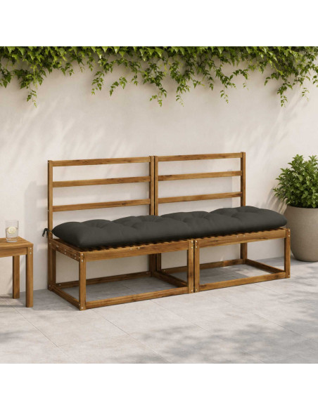 Cuscini per Panchina VIANEN 2 pz 100% Poliestere Antracite