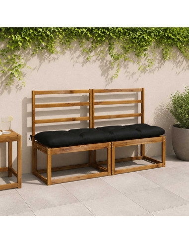 Cuscini per Panchina VIANEN 2 pz 100% Poliestere Nero