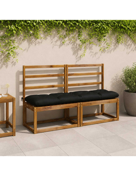Cuscini per Panchina VIANEN 2 pz 100% Poliestere Nero