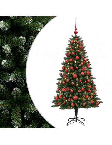 Albero di Natale Artificiale con Palline 180 cm 300 LED