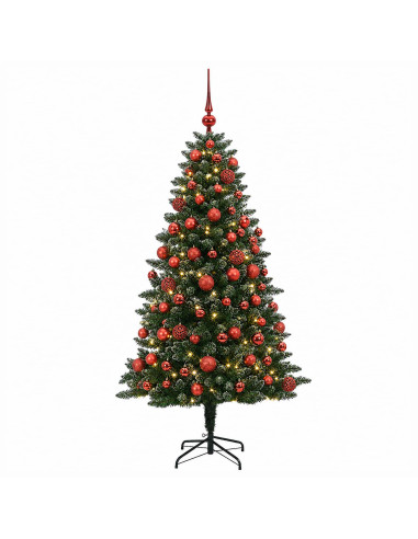 Albero di Natale Artificiale con Palline 180 cm 300 LED