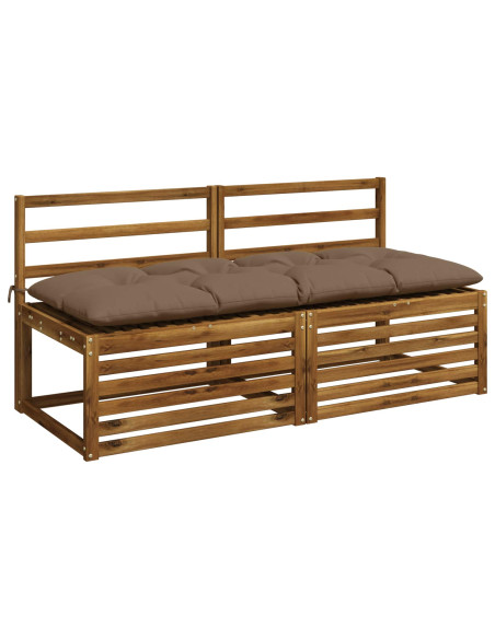 Cuscini per Panchina VIANEN 2 pz 100% Poliestere Tortora