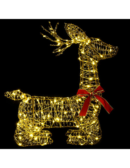Renna di Natale 3D LOVIISA 140 LED Bianco caldo 55 x 22 x 63 cm