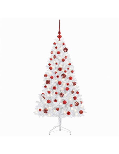 Albero di Natale artificiale con palline 180 cm 300 LED