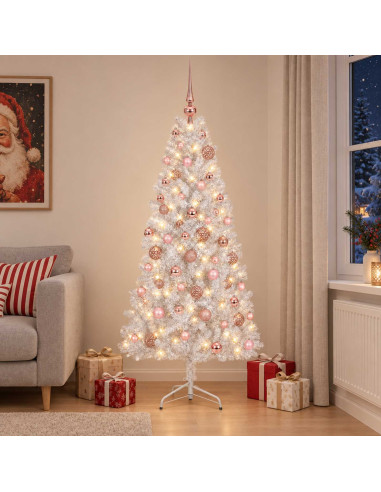 Albero di Natale artificiale con palline 180 cm 300 LED