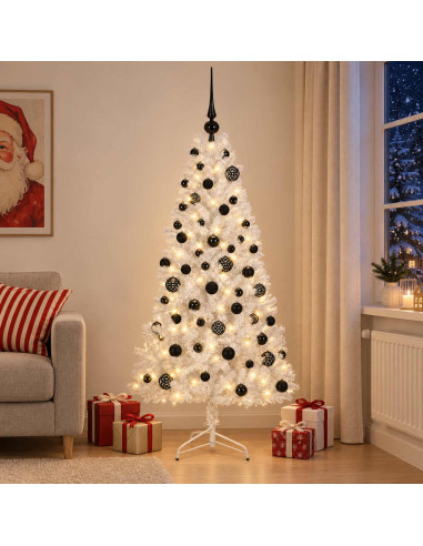 Albero di Natale artificiale con palline 180 cm 300 LED