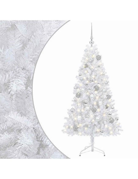 Albero di Natale artificiale con palline 180 cm 300 LED