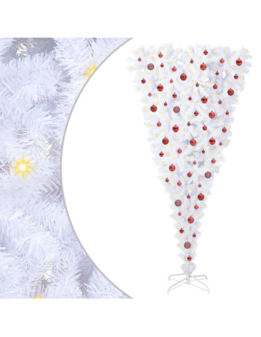 Albero di Natale artificiale Bianco 210 cm PVC e Acciaio