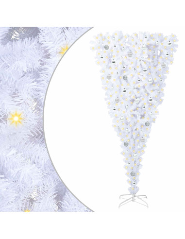 Albero di Natale artificiale Bianco 210 cm PVC e Acciaio