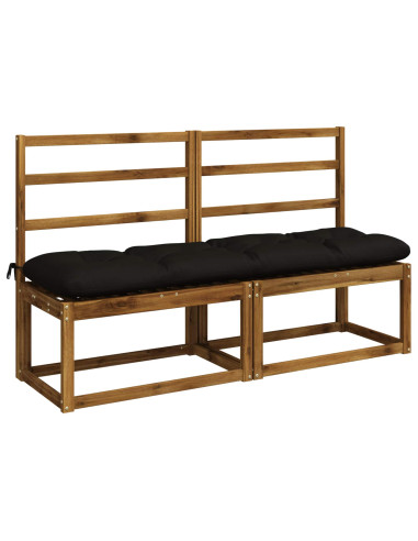 Cuscini per Panchina VIANEN 2 pz 100% Poliestere Nero