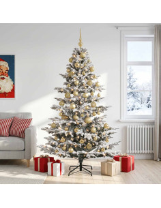Albero di Natale artificiale con palline 180 cm 300 LED