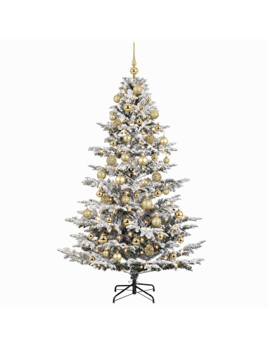Albero di Natale artificiale con palline 180 cm 300 LED