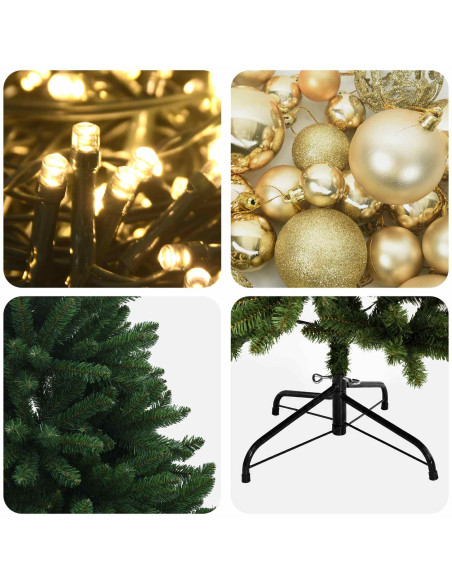 Albero di Natale artificiale verde medio con palline 270 cm
