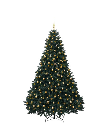 Albero di Natale artificiale verde scuro con palline 300 cm