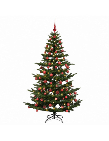 Albero di Natale artificiale con palline 240 cm 300 LED