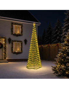 Albero di Natale a LED in tinsel con picchetto EKENAS 400 cm