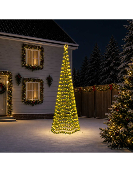 Albero di Natale a LED in tinsel con picchetto EKENAS 400 cm