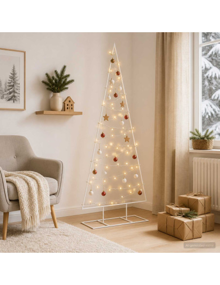 Albero di Natale in metallo con LED KUOPIO 150 cm Bianco caldo