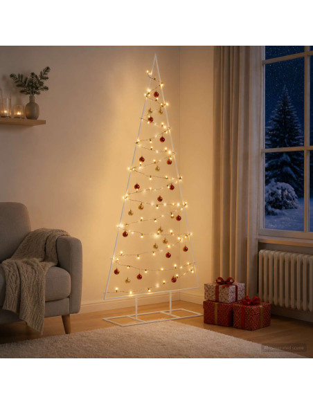 Albero di Natale in metallo con LED KUOPIO 150 cm Bianco caldo