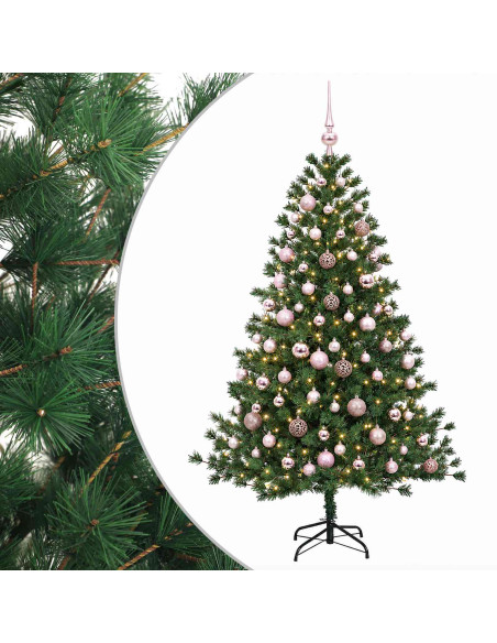 Albero di Natale artificiale con palline 240 cm 300 LED