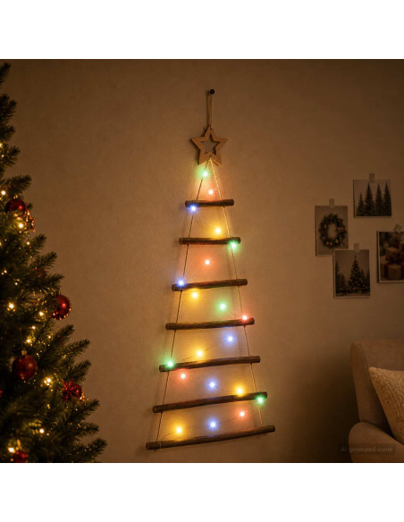 Albero di Natale appeso 90 cm 30 LED Multicolore