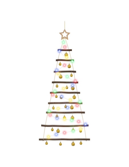Albero di Natale appeso con palle 120 cm 50 LED Multicolore