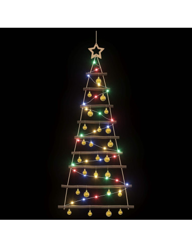 Albero di Natale appeso con palle 120 cm 50 LED Multicolore