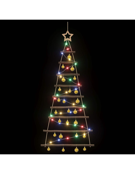 Albero di Natale appeso con palle 120 cm 50 LED Multicolore