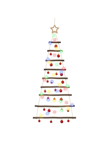 Albero di Natale appeso con palle 120 cm 50 LED Multicolore
