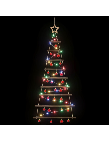 Albero di Natale appeso con palle 120 cm 50 LED Multicolore