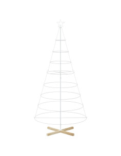 Albero a Cono di Natale KUOPIO 210 cm Acciaio Bianco 2